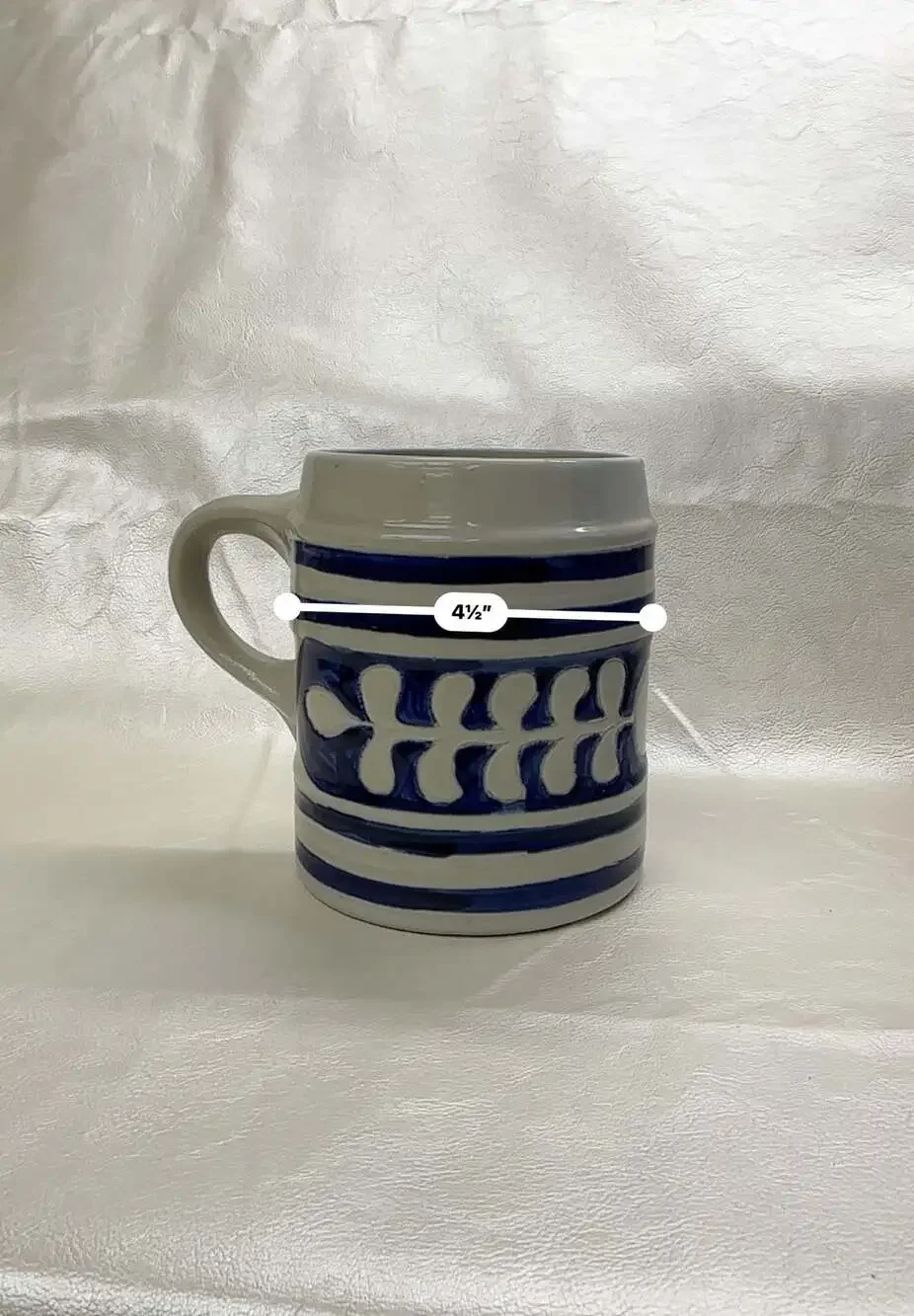 Set of 2 Vintage Colonial Williamsburg Salt-Glazed Cobalt Blue Pottery Steins